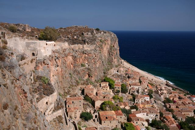Monemvasia - The Lower Town seen from the castle